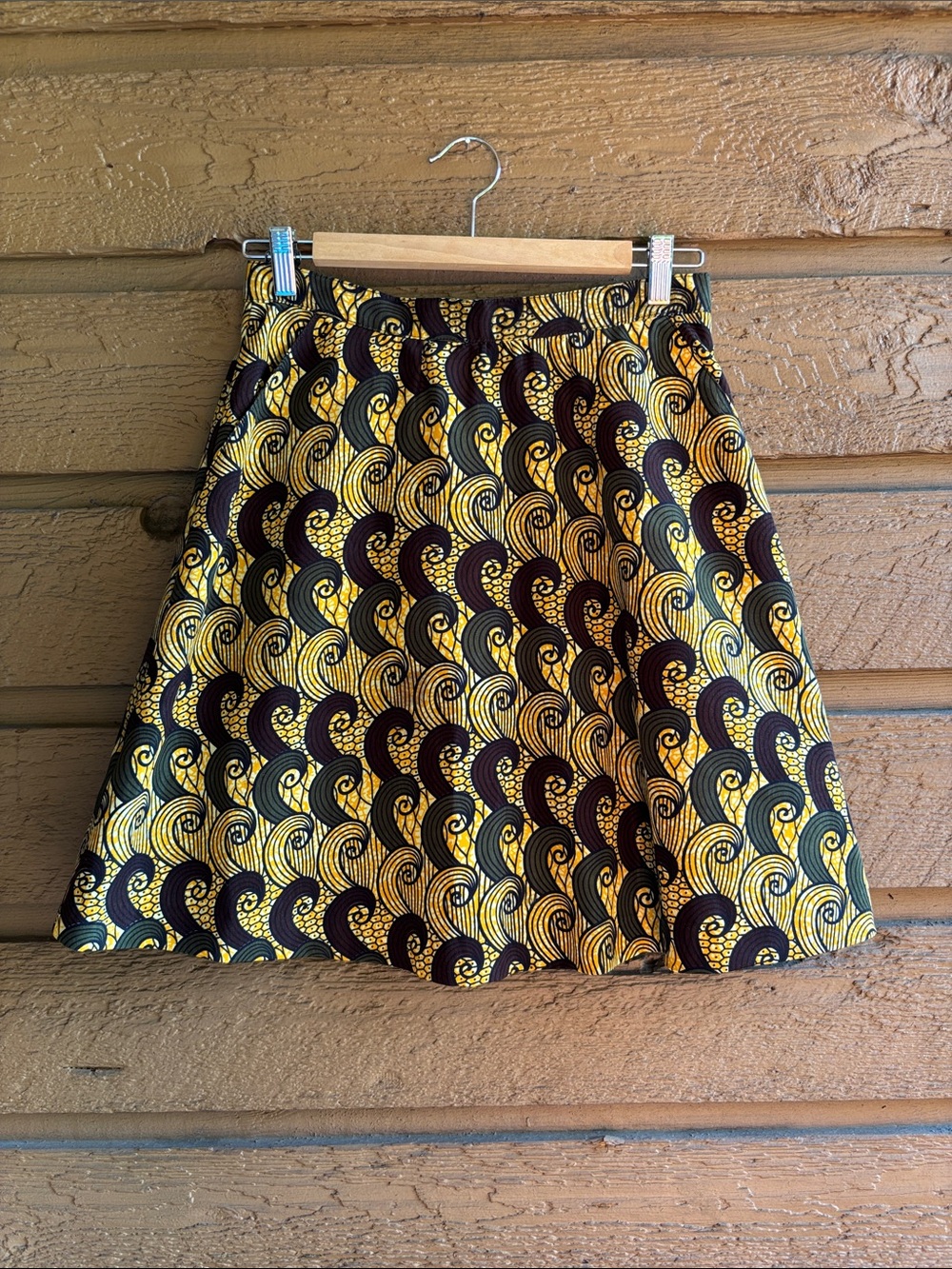 High Wasted Ankara Print Circle Skirt with Pockets